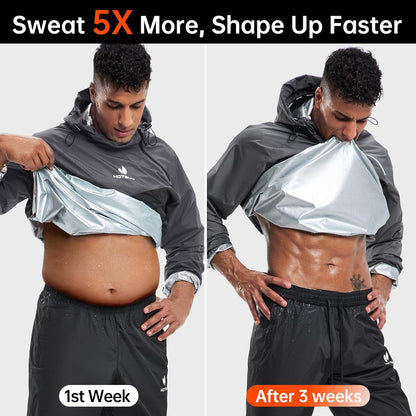 Sauna Suit for Men Sweat Sauna Jacket Pant Gym Workout Sweat Suits