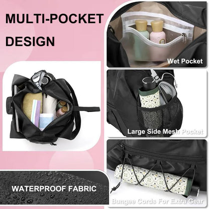 Yoga Mat Bag with Shoe Compartment and Wet Pocket - Versatile Gym Tote with Yoga Strap for Travel and Fitness Essentials